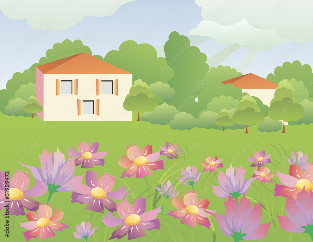 beautiful landscape in vector beautiful landscape in vector