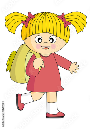 Niña que va al colegio