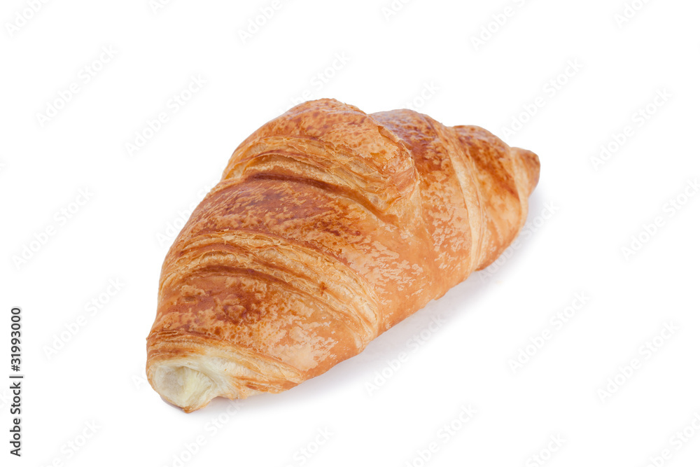 Golden croissant isolated