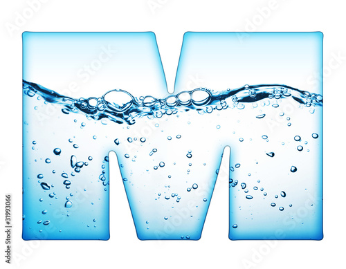One letter of water wave alphabet