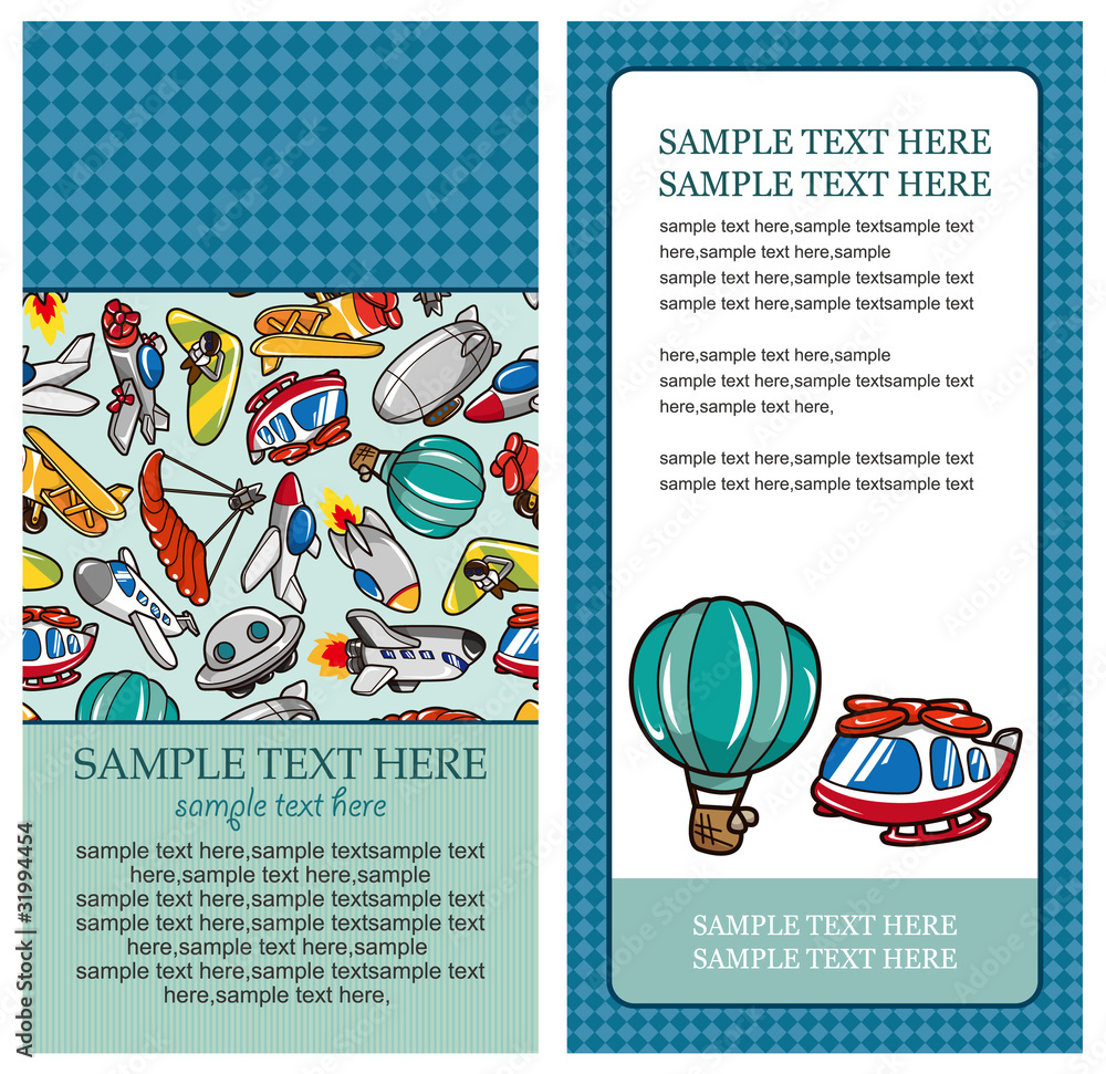 Fototapeta premium cartoon airplane card