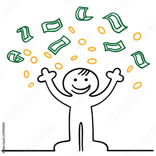 figur wirft geld