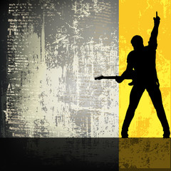 Handdoek met foto Muziekband Guitarist Vector Background/Flyer Template  © petrafler