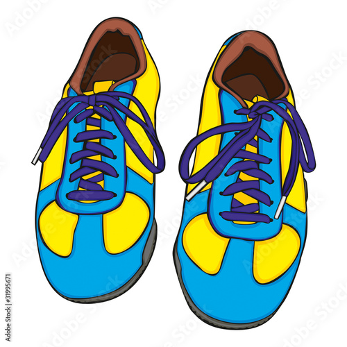 fully editable vector illustration of isolated shoes