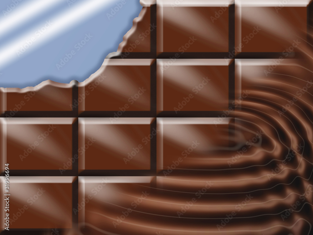 Naklejka premium illustration of bitten milk chocolate bar