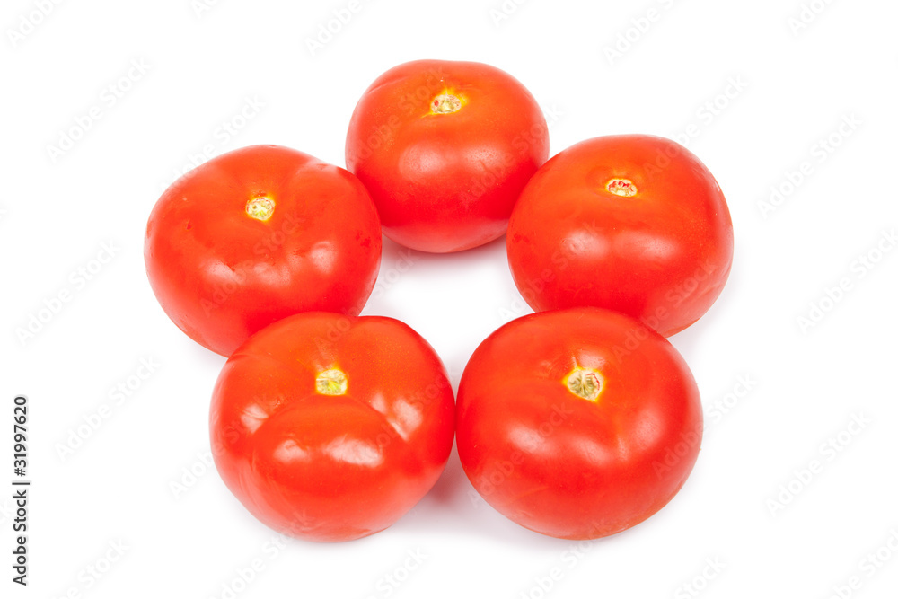 Some red tomatos in group isolated Some red tomatos in group isolated