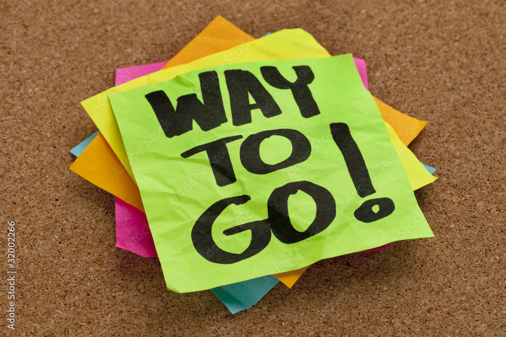 Foto way to go on sticky note