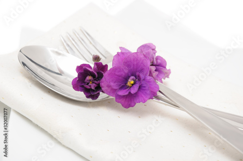 Cutlery with violet