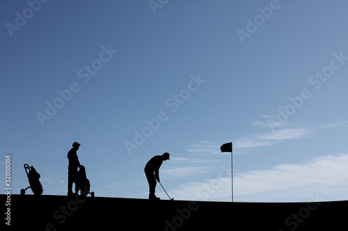 Golf player silhouette 2 photo