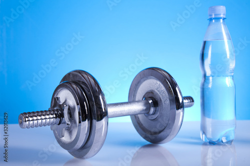 dumbell and water
