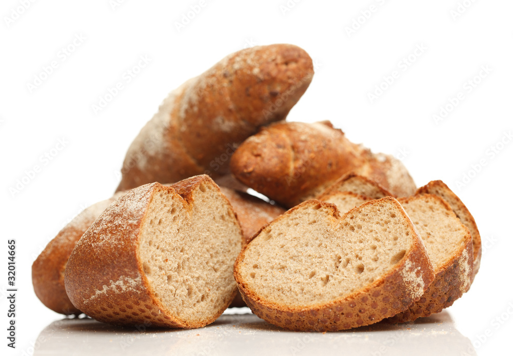 Isolated assorted breads Isolated assorted breads