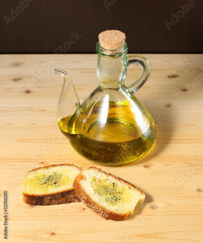 Pane con olio sale - Bread with olive oil and salt photo