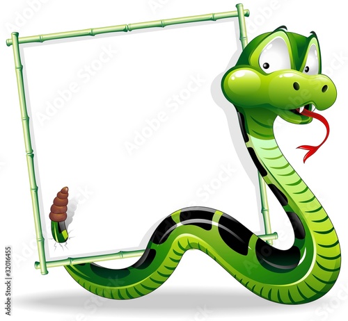 Serpente Cartoon Sfondo-Green Snake Cartoon Background-Vector photo