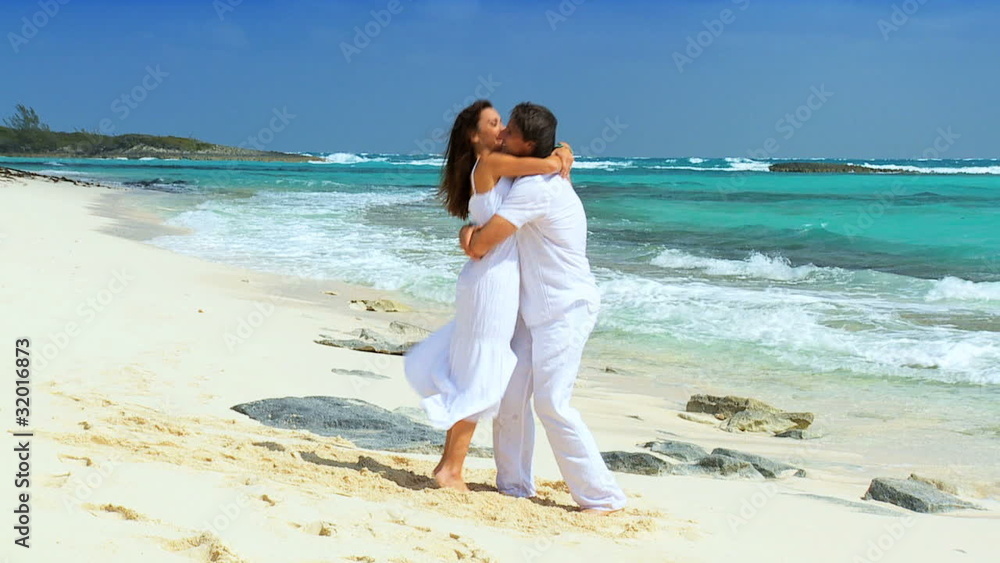 Happy Couple Enjoying Paradise Island Vacation Happy Couple Enjoying Paradise Island Vacation