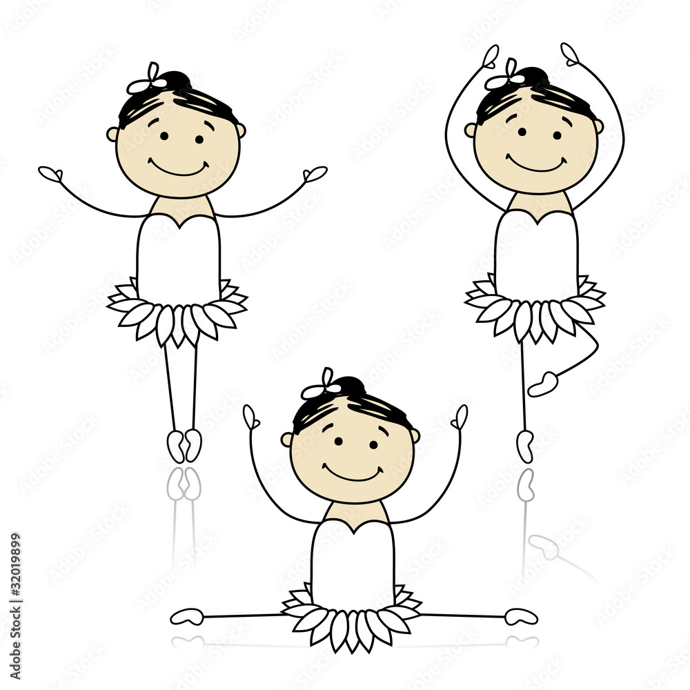 Cute little ballet dancers for your design Cute little ballet dancers for your design