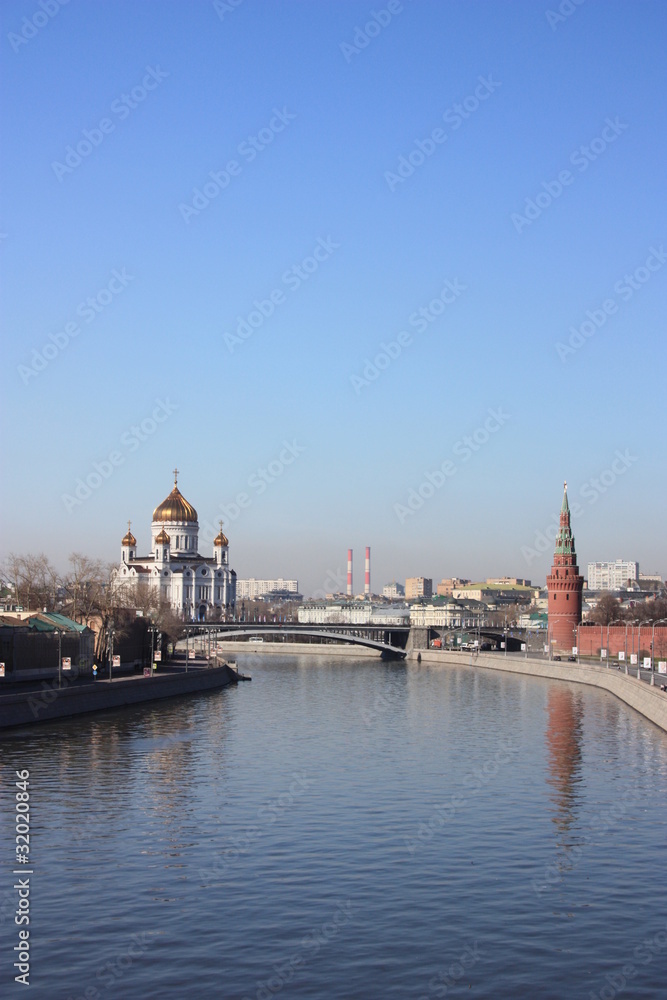 Russia, Moscow. River.