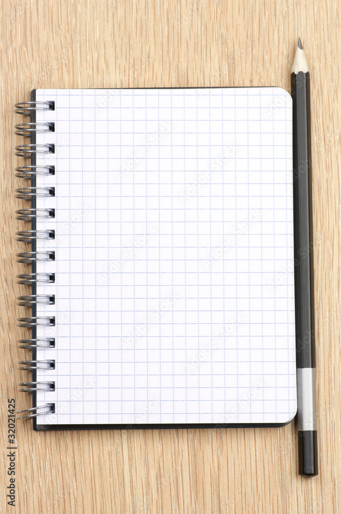 Notepad and pencil Notepad and pencil