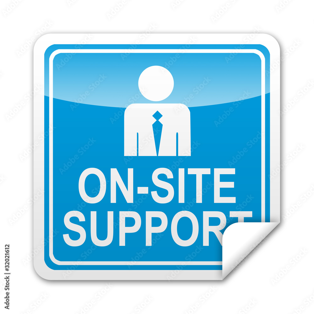 Pegatina cuadrada ON-SITE SUPPORT con reborde Pegatina cuadrada ON-SITE SUPPORT con reborde