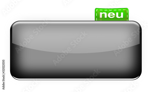 Glossy Button mit Etikett grau