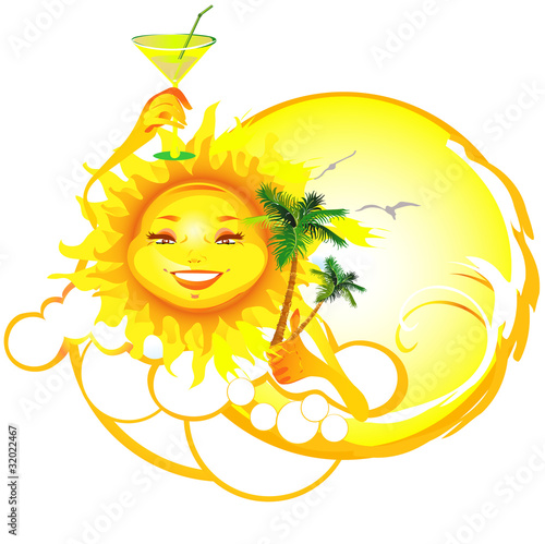 Stylized Sun inviting to relax