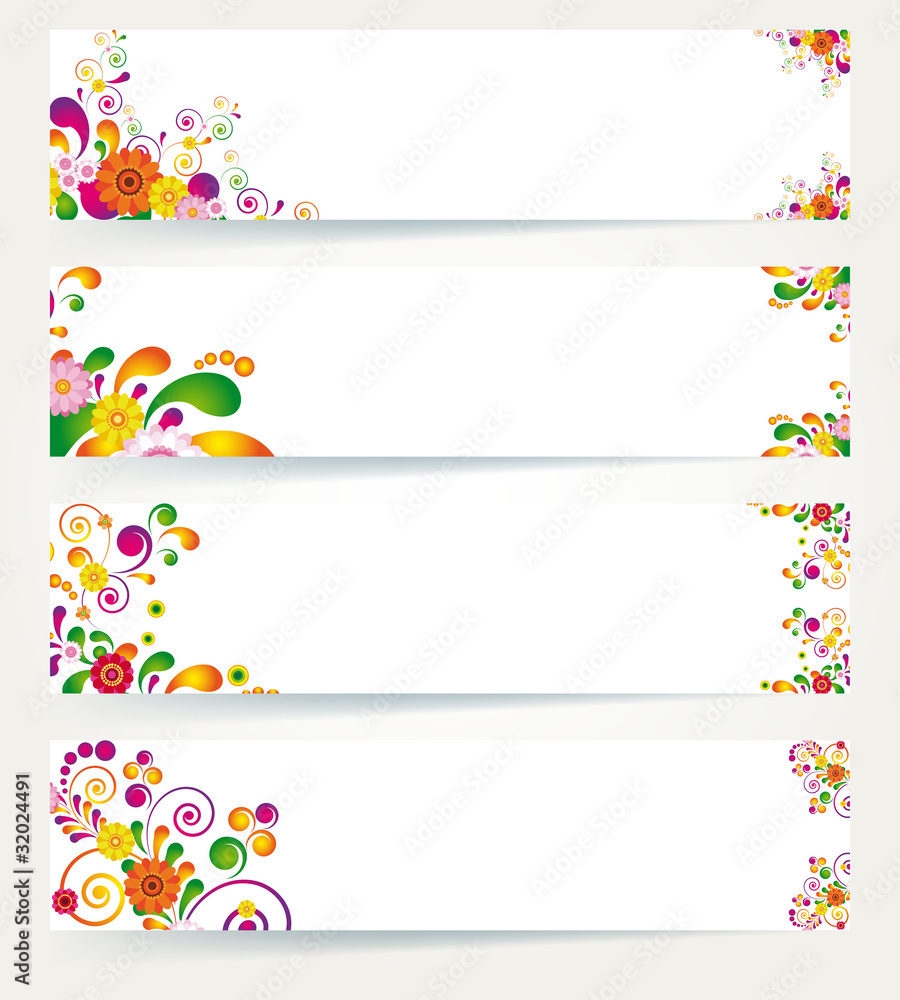 Floral design banners. Floral design banners.