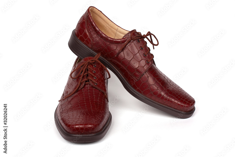 Male brown shoes isolated on the white background Male brown shoes isolated on the white background