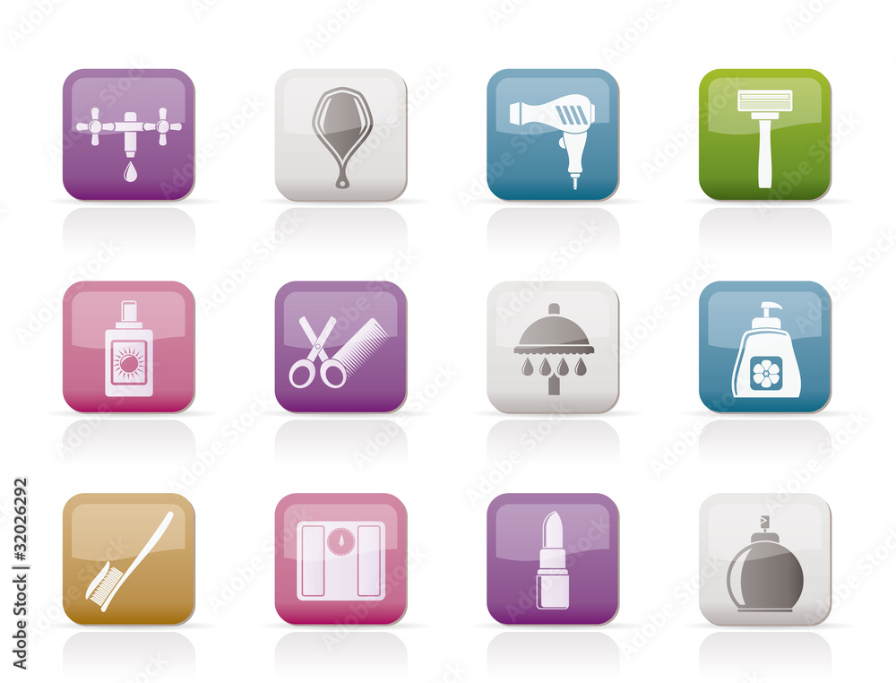 Personal care and cosmetics icons - vector icon set Personal care and cosmetics icons - vector icon set