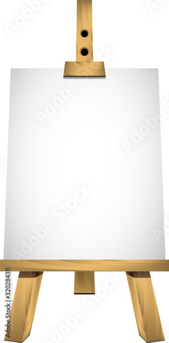 Easel with a blank sheet of white paper for your image or text