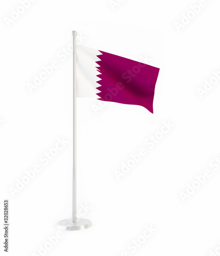 3D flag of Qatar photo