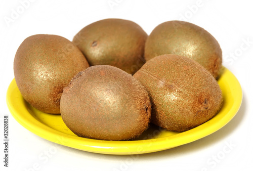 fresh kiwis isolated on a white background