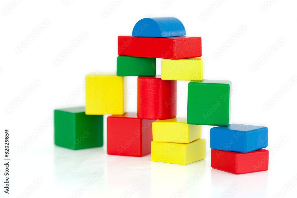 Fototapeta premium Wooden building blocks