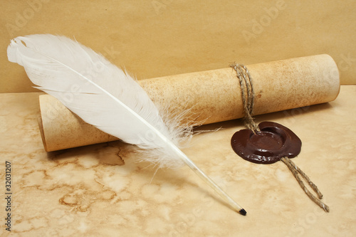 old paper with a wax seal