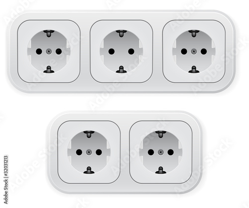 Realistic illustration of different forms outlets