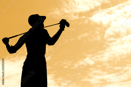 Golf player silhouette 3 photo