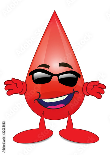 Joyful Blood Cartoon Character Illustration Isolated White