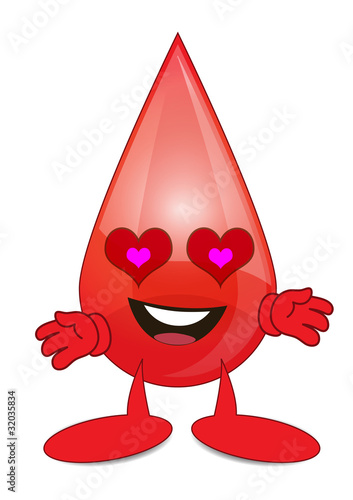 Loving  Blood Cartoon Character Illustration Isolated White