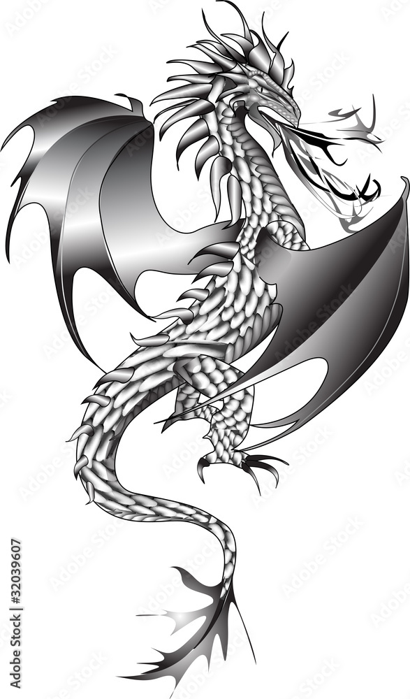  Feuerdrache Stock-Vektorgrafik 