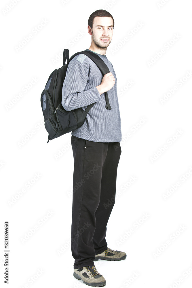 Casual student isolated on white background Casual student isolated on white background