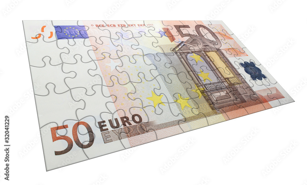 Euro 50 puzzle concept