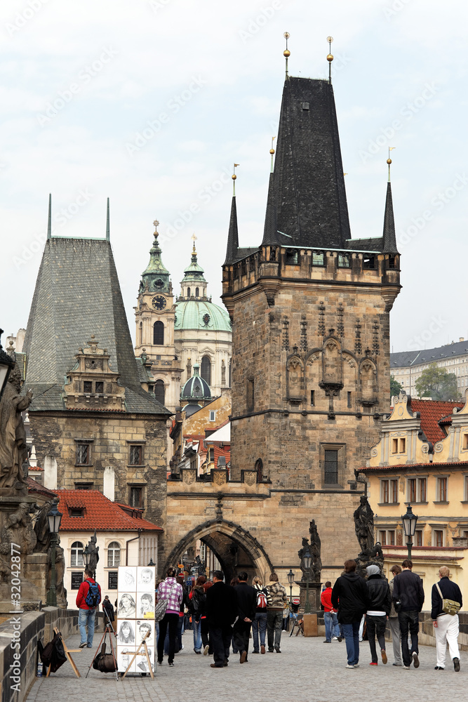Fototapeta premium Prag, auf der Karlsbrücke