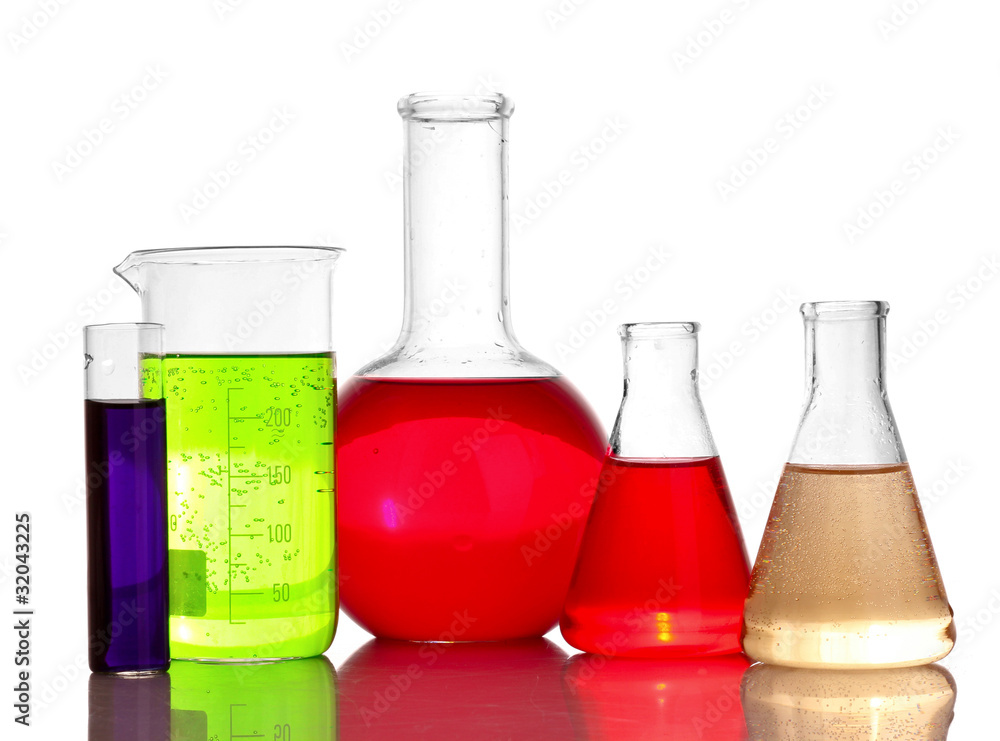 Test-tubes isolated on white. Laboratory glassware Test-tubes isolated on white. Laboratory glassware