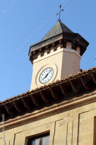Clock at town hall Mora de Rubielos village Teruel province Arag photo