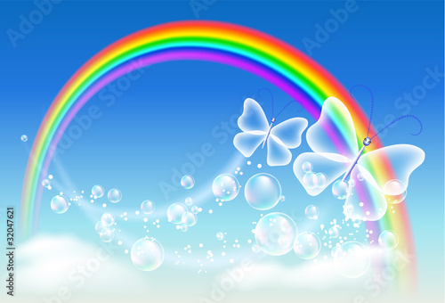 Rainbow and butterfly
