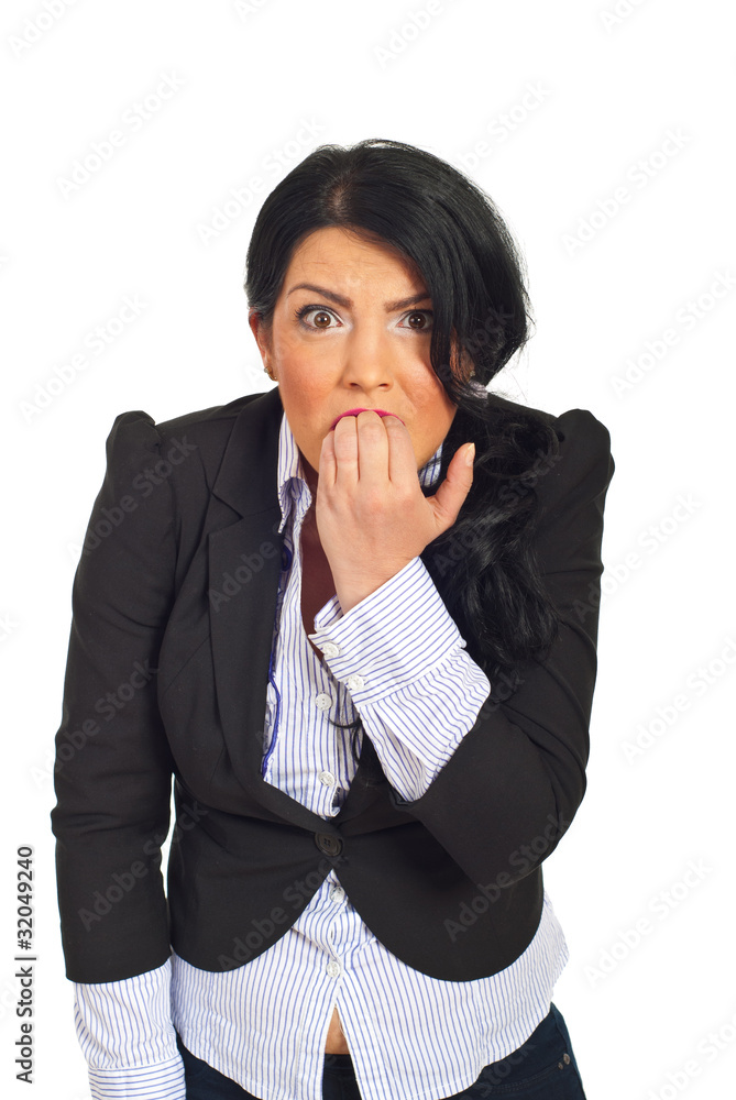 Stressed and furious business woman Stressed and furious business woman