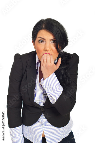 Stressed and furious business woman