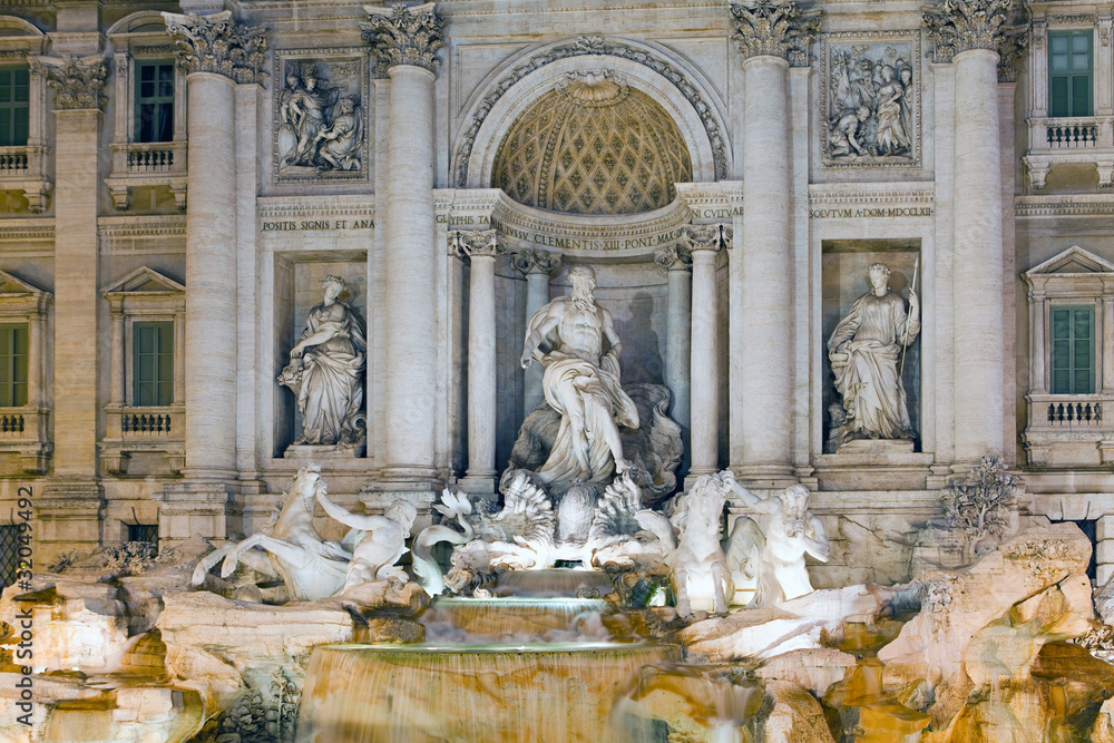 Italy. Rome. Fountain of Trevi at night