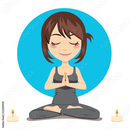 Woman exercising yoga lotus pose