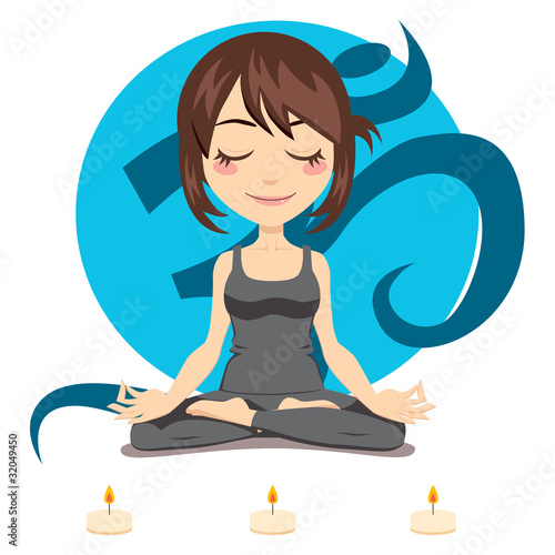 Woman exercising yoga lotus pose