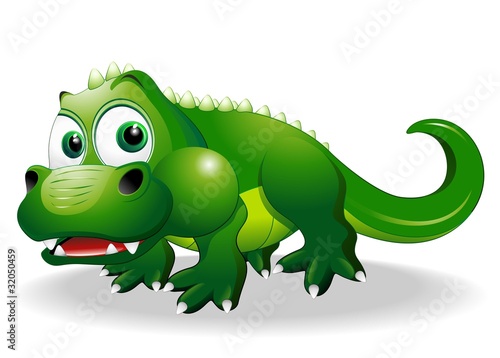 Coccodrillo Cucciolo Drago-Baby Crocodile Dragon-Vector
