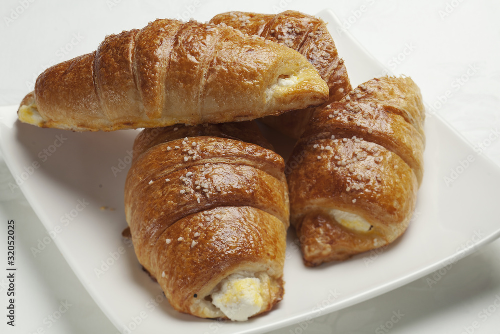 homemade croissants filled with cheese homemade croissants filled with cheese